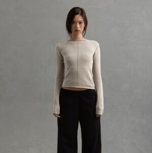 NWT UNIF Natural Color Cotton And Linen Blend Sweater L